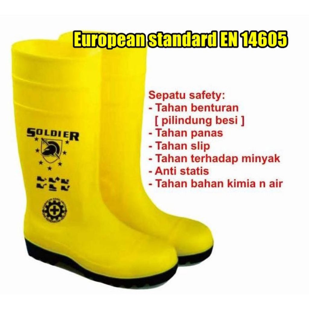 Sepatu Boot Safety Merk Soldier/ Tapak depan besi