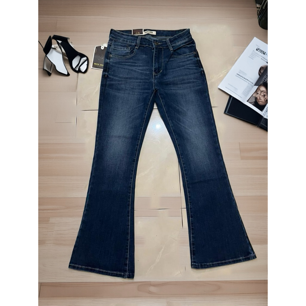 Celana Jeans Cutbray Hw Kancing 1 Medium Blue (1-9383) Bahan Softjeans Stretch Miss 2000 Import Qual