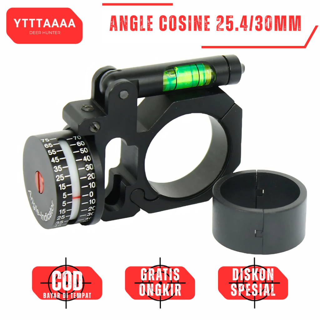 Waterpass Teleskop Anti Canting Angle Cosine Indicator 25.4/30mm - Alat Ukur Sudut Kemiringan Mounti