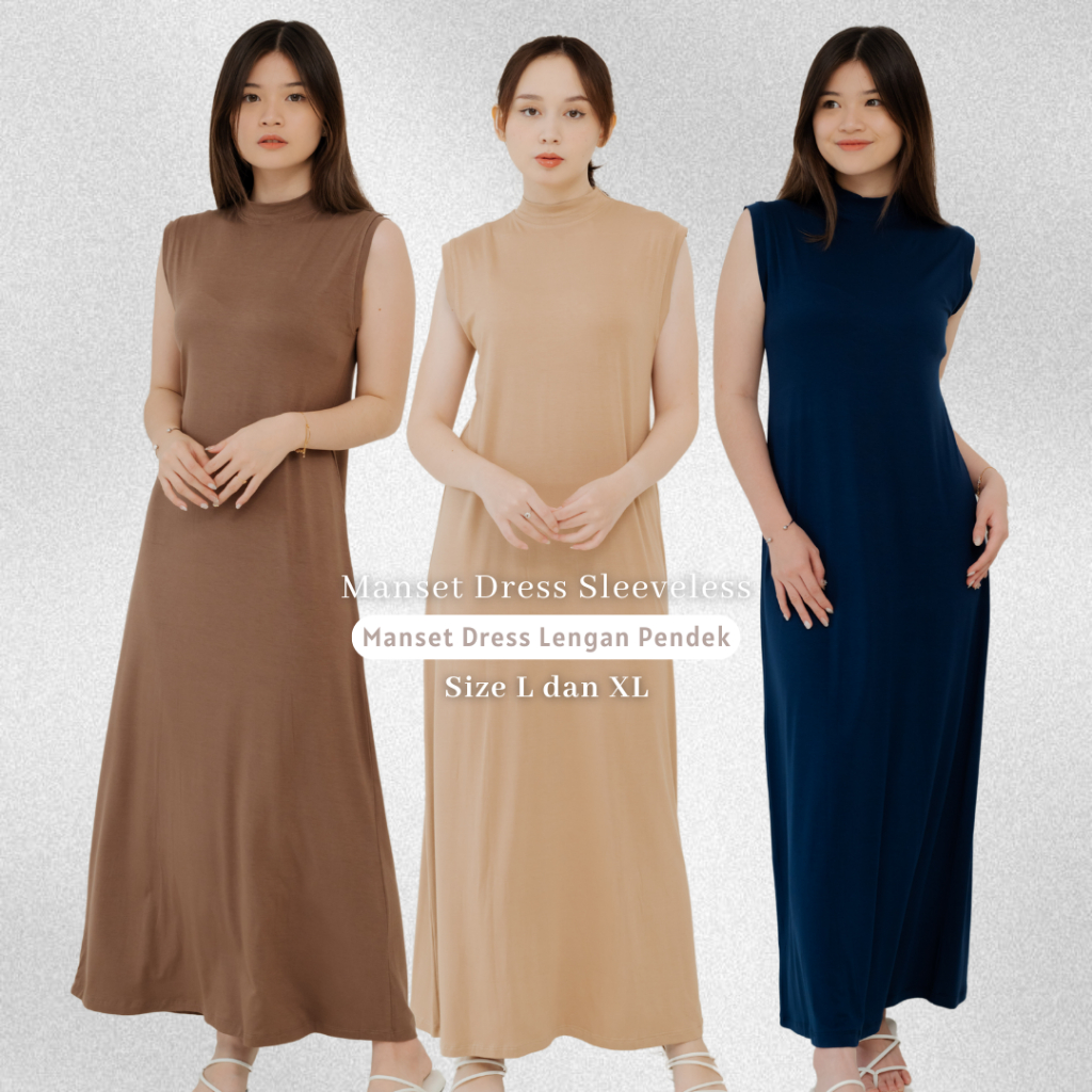 Fahima - Manset Dress Cotton Rayon Premium Tanpa Lengan (Manset Dress Sleeveless)
