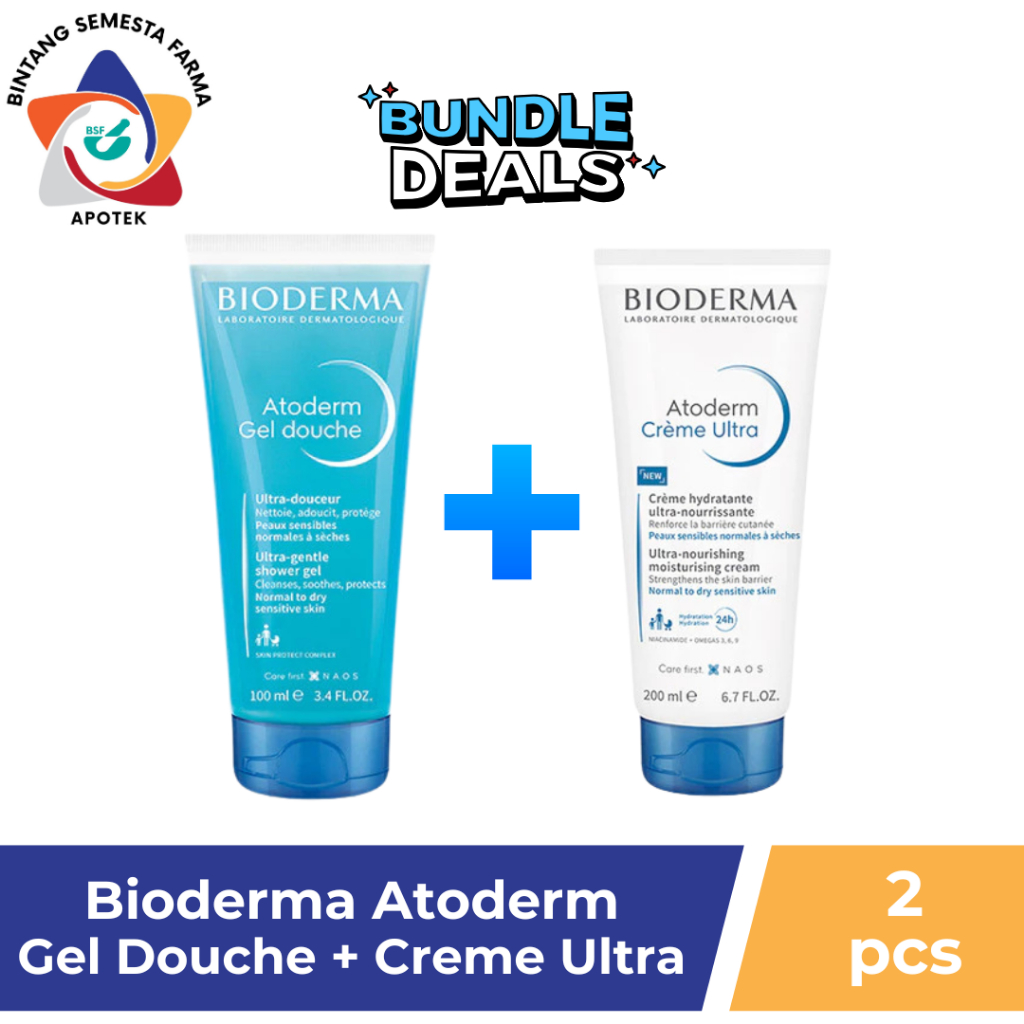 [BUNDLING] BIODERMA ATODERM GEL DOUCHE 200ML + BIODERMA ATODERM CREME ULTRA 200ML