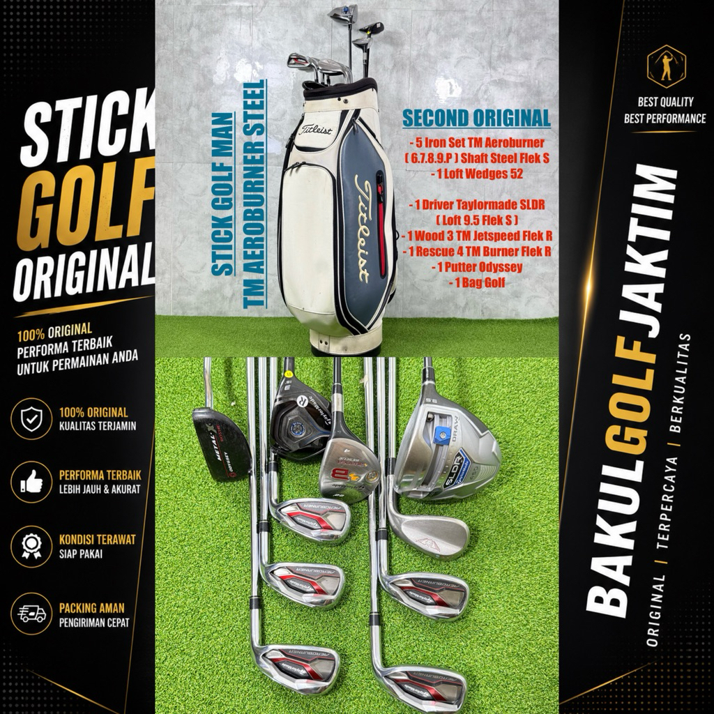 Stick Golf Taylormade Aero Burner Bekas Original Fullset Bag Golf