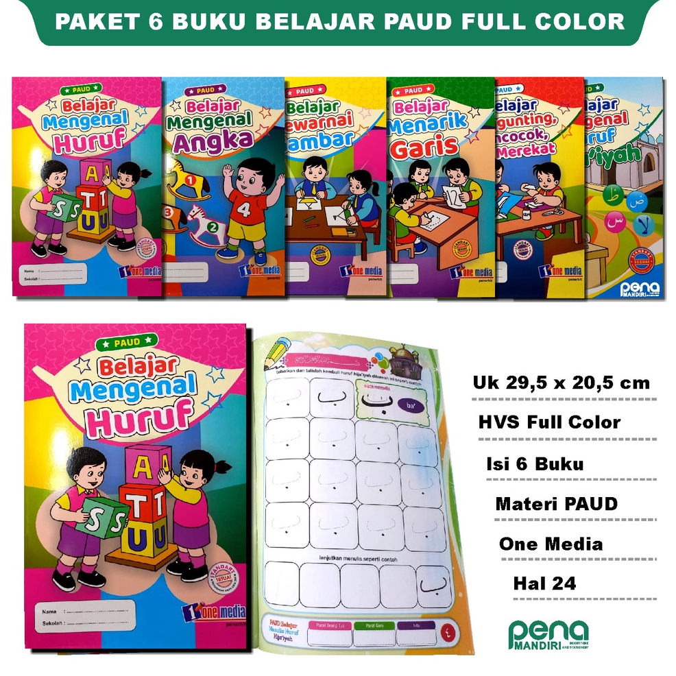Buku Paud - Paket Buku PAUD One Media Isi 6 Buku