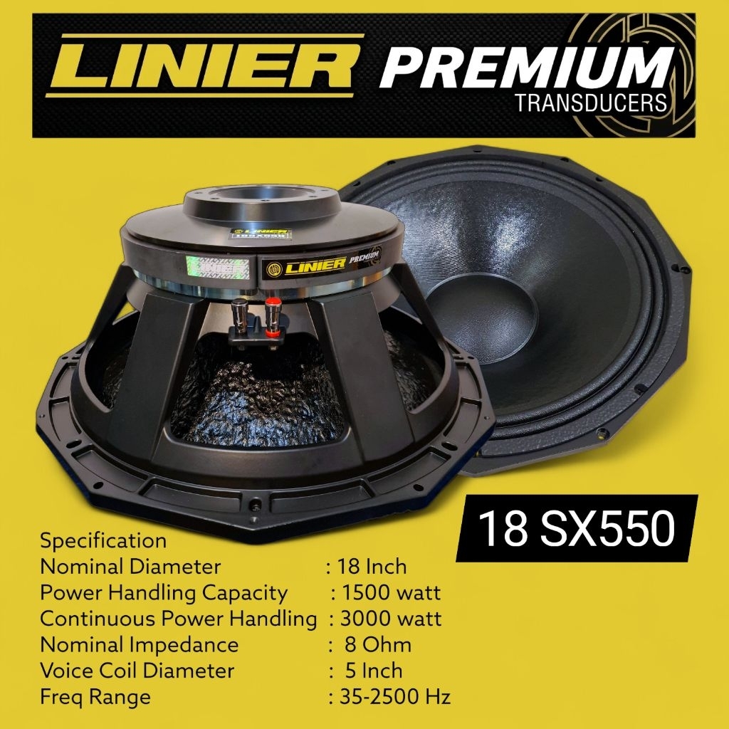 LINIER Speaker Subwoofer 18 Inch 18SX550 Coil 5 Inch