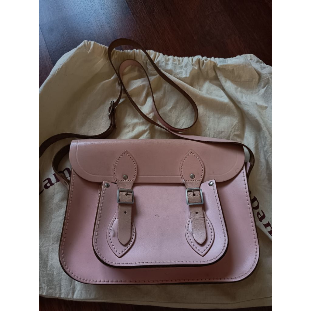 Cambridge satchel leather pink bag seken preloved