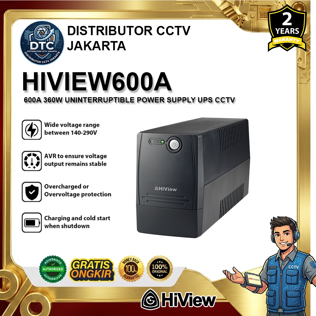 HIVIEW HIVIEW600A 600A 360W Uninterruptible Power Supply UPS Cctv