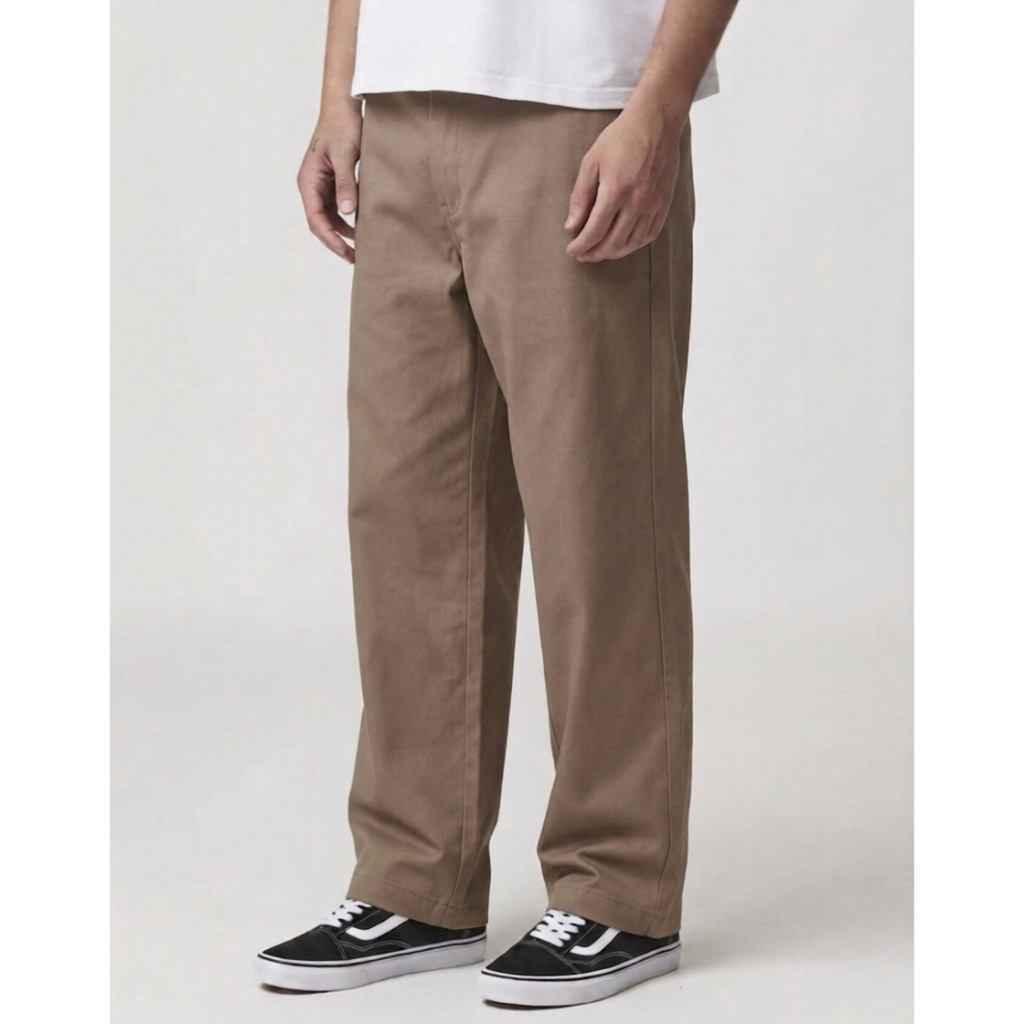 OneGoal - Celana Panjang Pria Chino Standar Reguler Mocca - Celana Chino Loose Fit - Standar Reguler