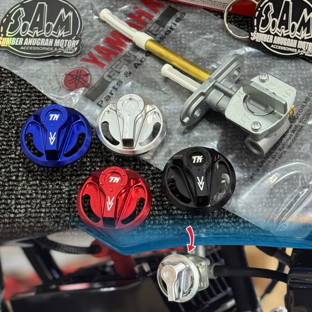KERAN + COVER CNC TK PRO RX-KING & NINJA / membran Minyak kran Bensin Ori Original / Covor Tutup Tkp