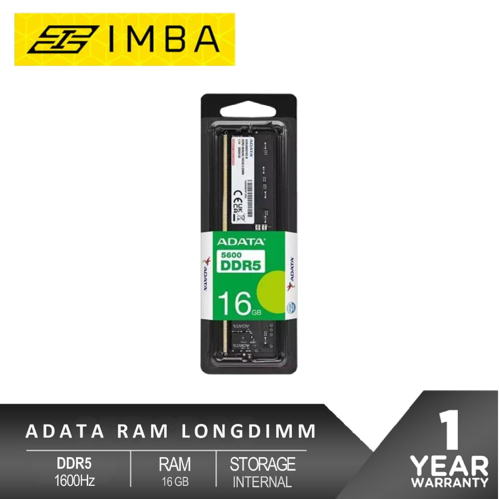 ADATA RAM LONGDIMM DDR5 16GB (16GBX1) 5600MHZ