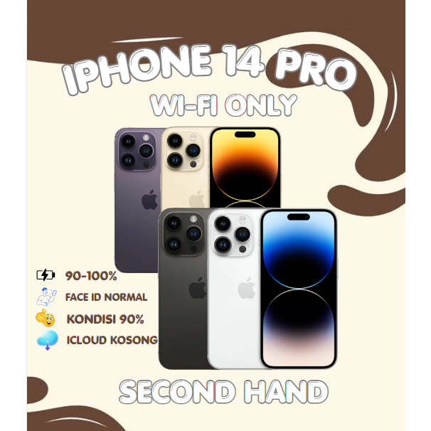IPHONE APPLE 14 PRO 128GB/256GB WIFI ONLY SECONDHAND
