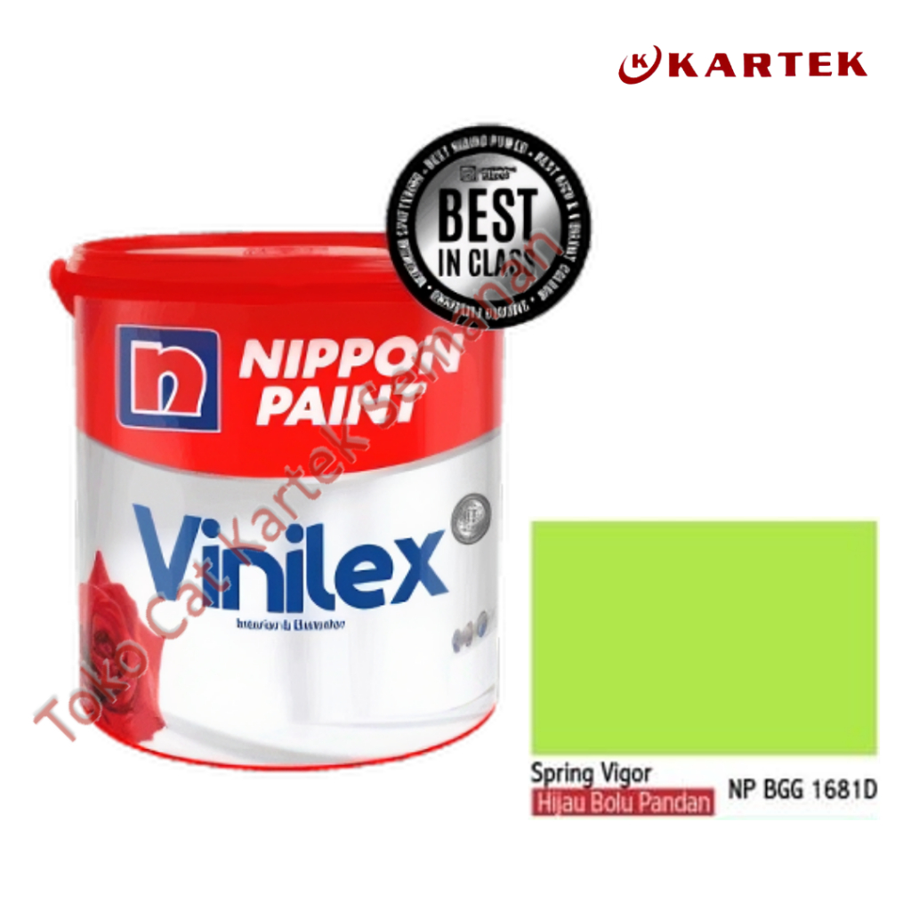 Nippon Paint Vinilex SPRING VIGOR NP BGG 1681D Cat Tembok Interior Eksterior Hijau Bolu Pandan 1kg 5