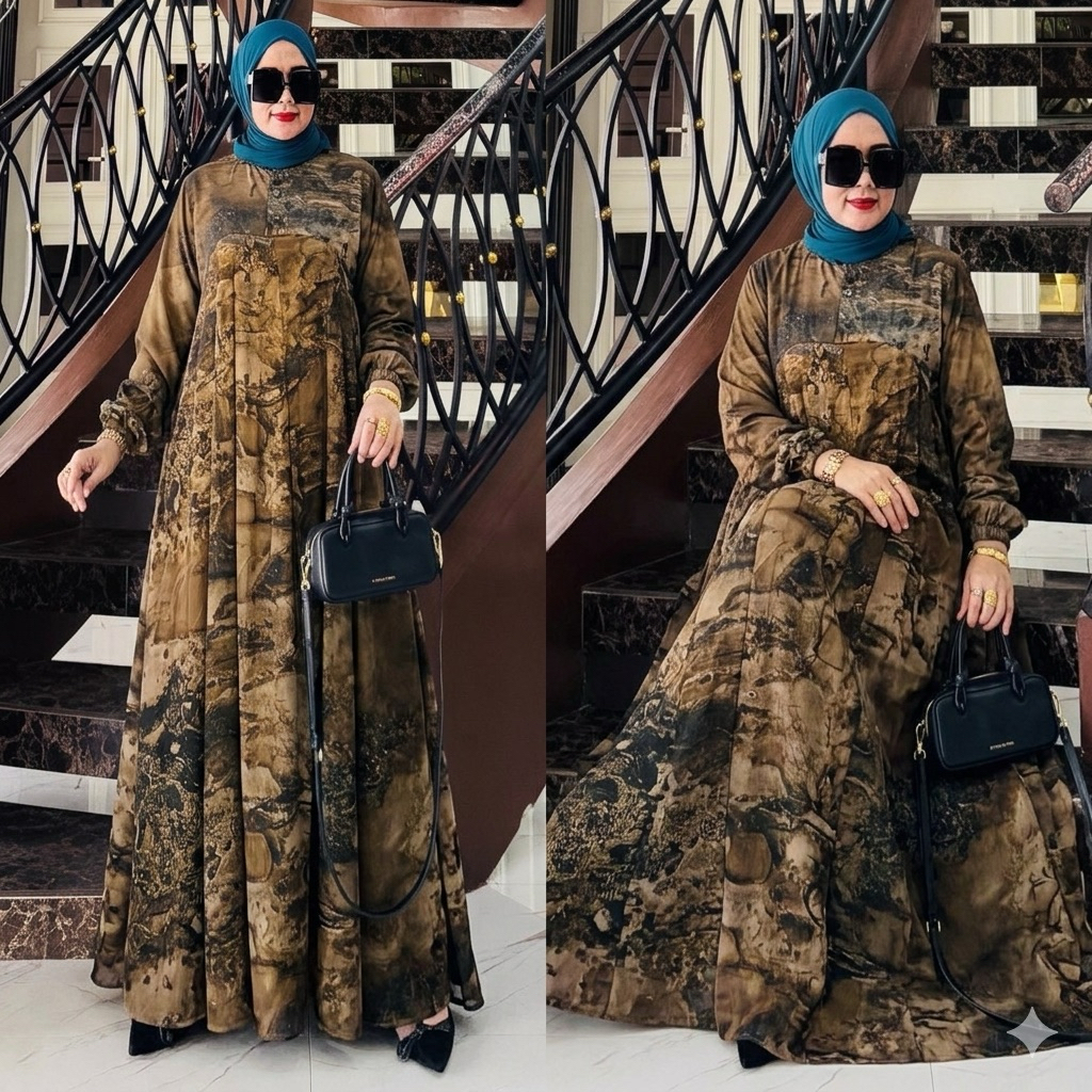 Gamis salvina jaguar katun bordir