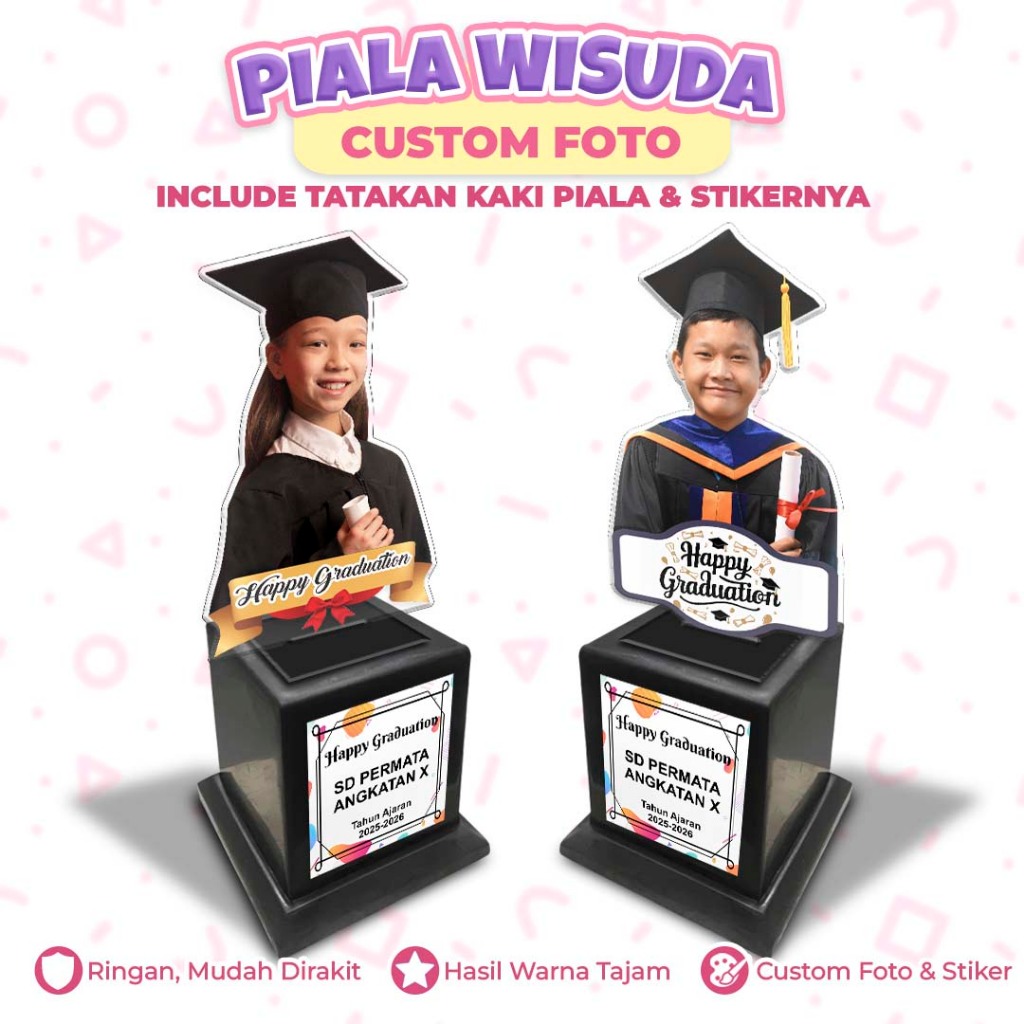Piala Wisuda Foto Anak Plakat Wisuda Foto Siswa Akrilik Custom - Piala Akrilik