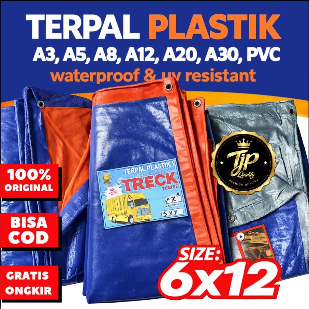 Jual Terpal Plastik jumbo 6X12 Ketebalan Lengkap A3/A5/A8/A12/A15/A20/A30/PVC Terpal Serba Guna Taha