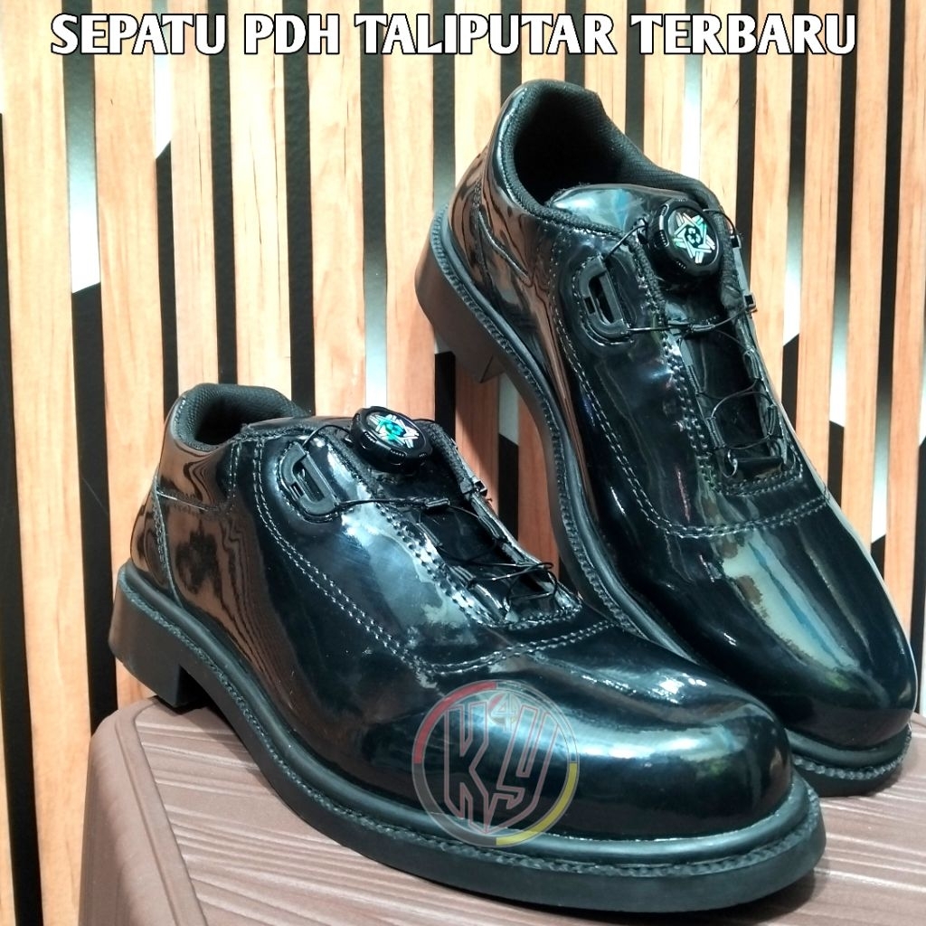 sepatu pdh taliputar terbaru/sepatu pdh fantopel kilap/sepatu pdh TNI ad taliputar/sepatu pdh talipu