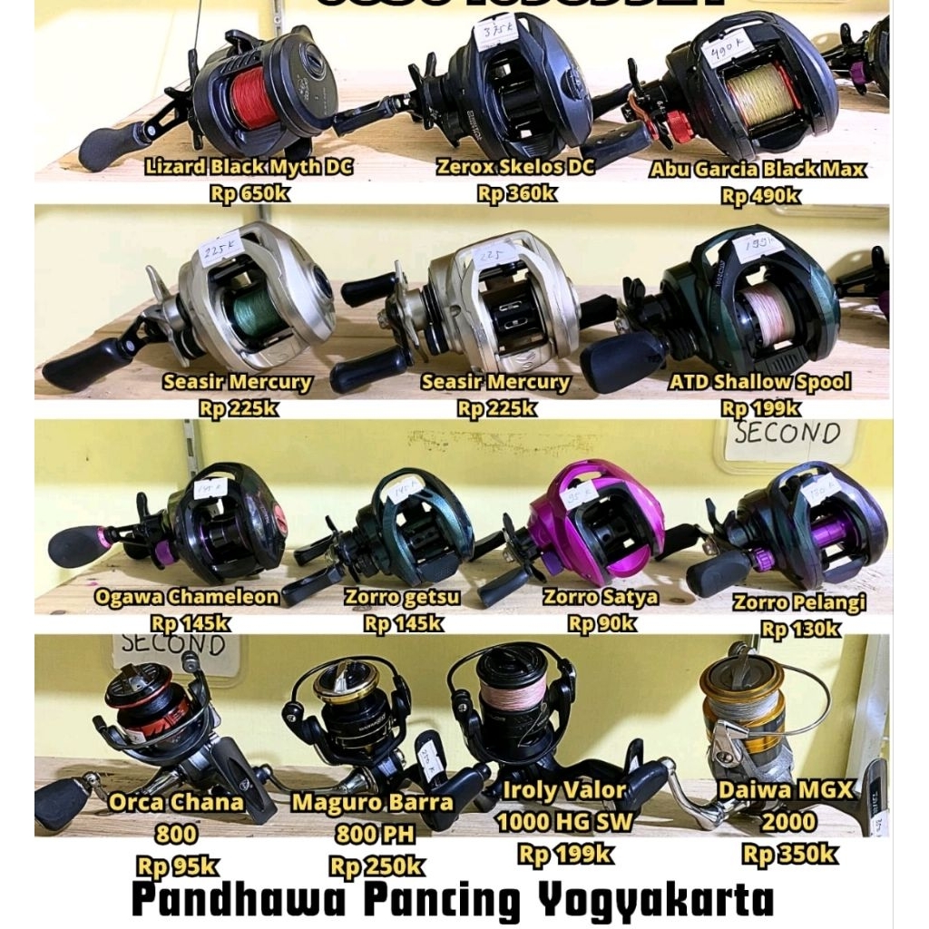 REEL Bekas second CASTING BAITCASTING iroly Sabre KATSKING ORCA OREGON DAIWA UTECATE DAIDO TRIDENTEC