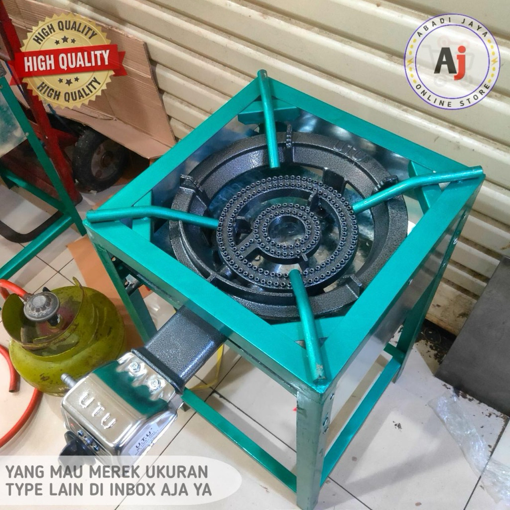 Kompor api seribu utu 31a set kaki 40x70 selang regualtor siap pakai api besar