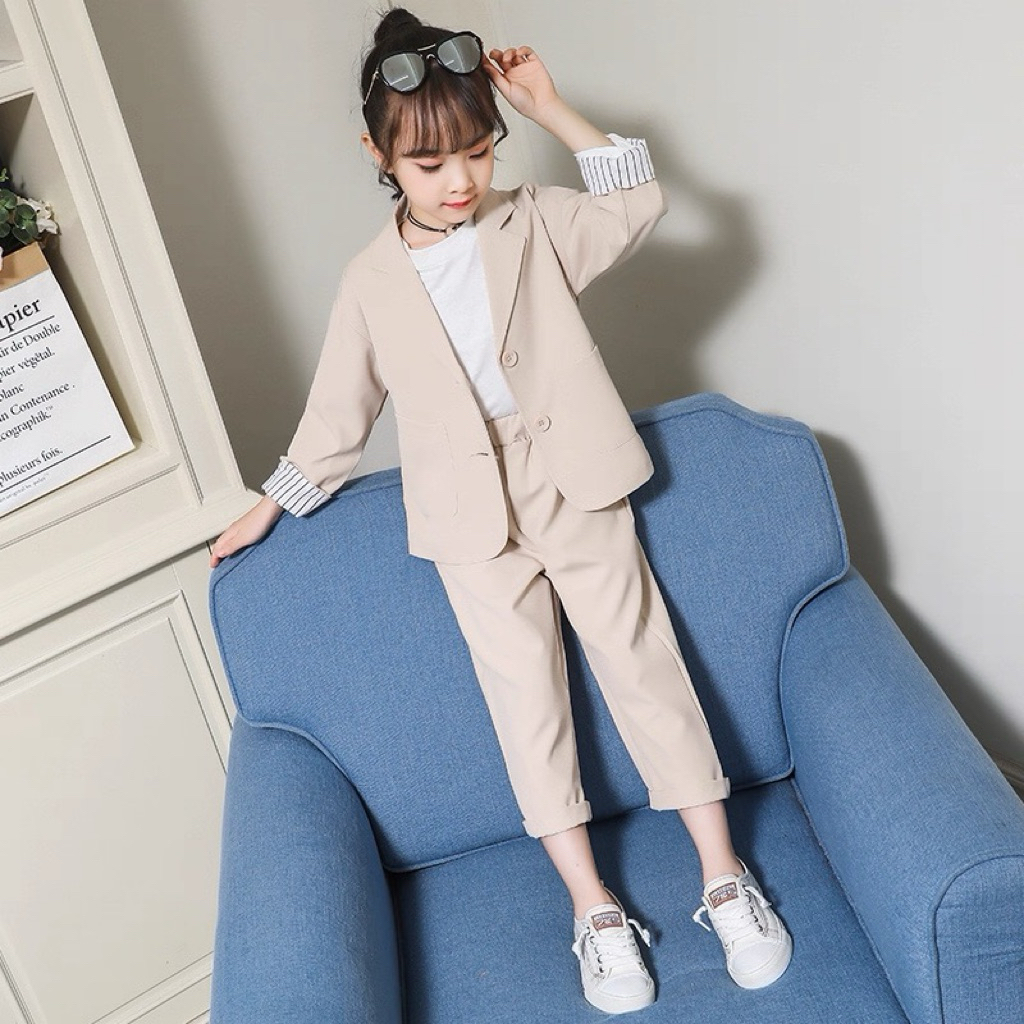 set jas blazer anak perempuan abg size 140 150 160