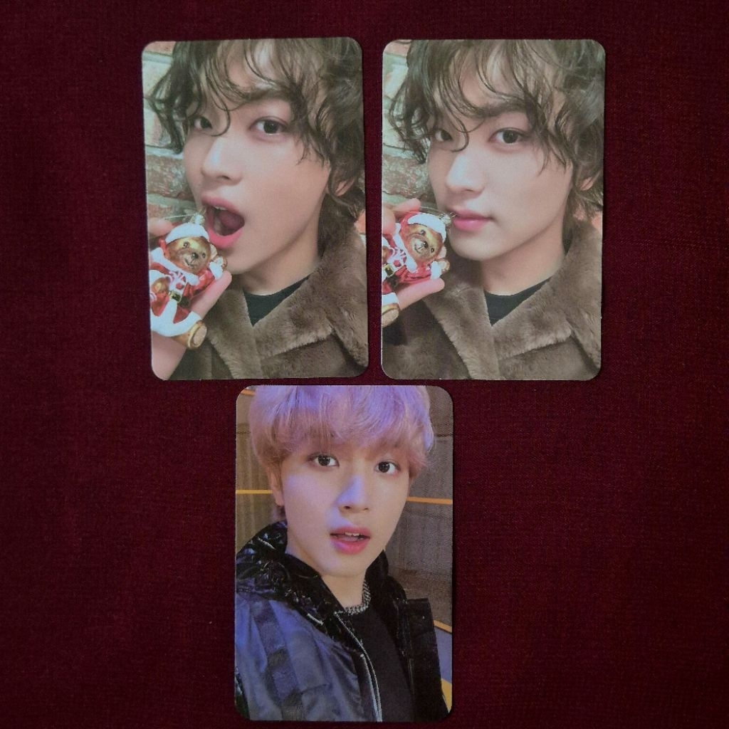 PC NCT HAECHAN OFFICIAL POSE PINK CHRISTMAS // MANGAP KRIWIL CURLY HAIR CENTIL HAEFS POSE