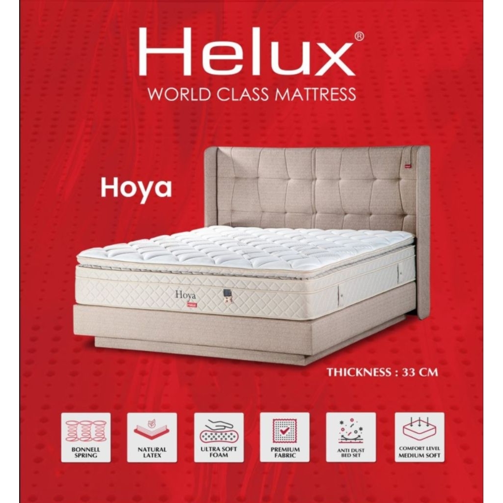 Helux type springbed Hoya, tebal kasur 33cm sesuai gambar barang asli , bisa set atau hanya kasur ,u