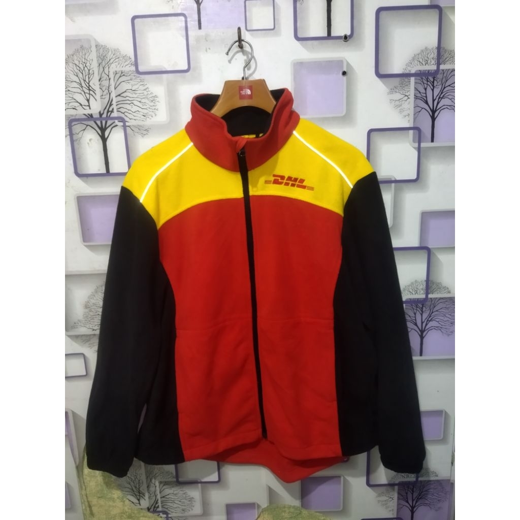 jaket fleece DHL autentik tiga warna