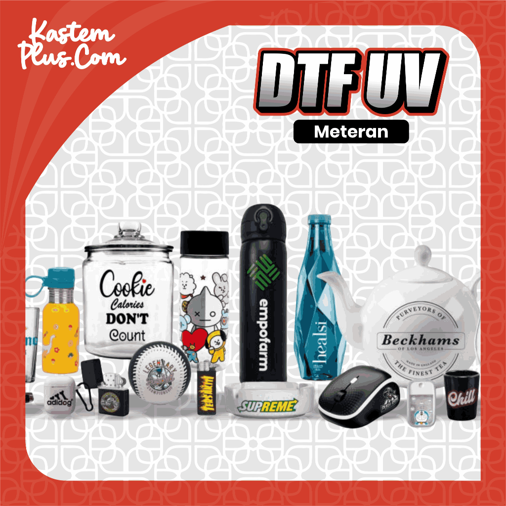 Cetak DTF UV Sticker UV Meteran Custom Premium | Print Sablon DTF UV Sticker 58X100