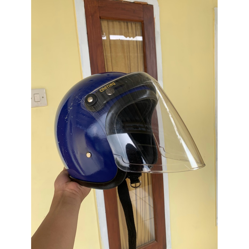 Helm Slimhead Lazz Retro Biru