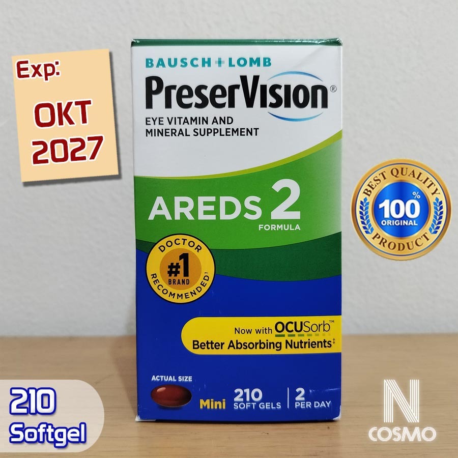 Bausch+Lomb PreserVision Areds2 210 Softgel Bausch Lomb BL not 120 Best Complete Eye Vitamin & Miner