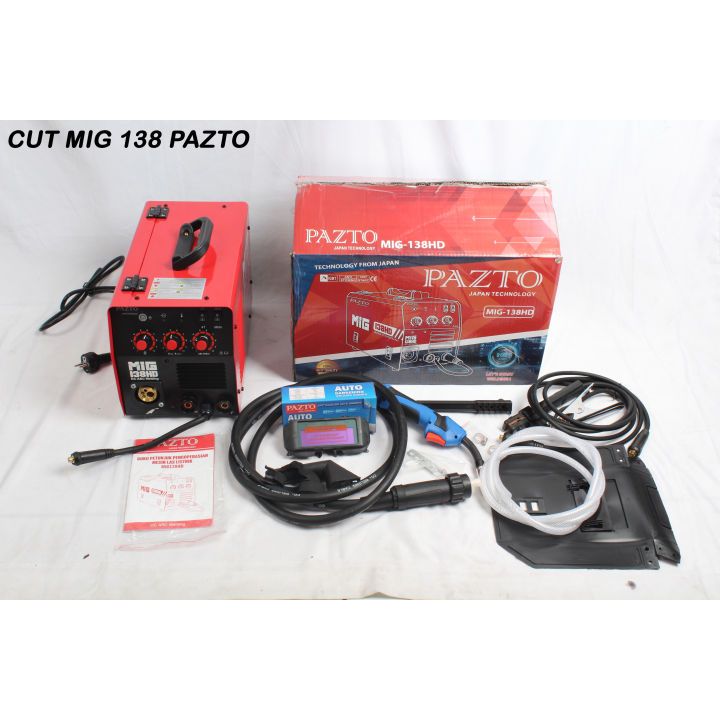 MESIN LAS MIG 138 HEAVY DUTY PAZTO FREE KACAMATA LAS