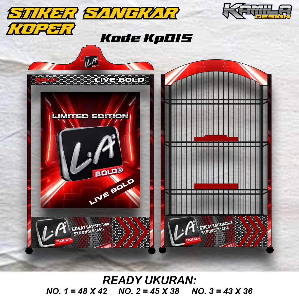 Stiker Decal Sangkar Burung Model Terbaru Motif LA BOLD