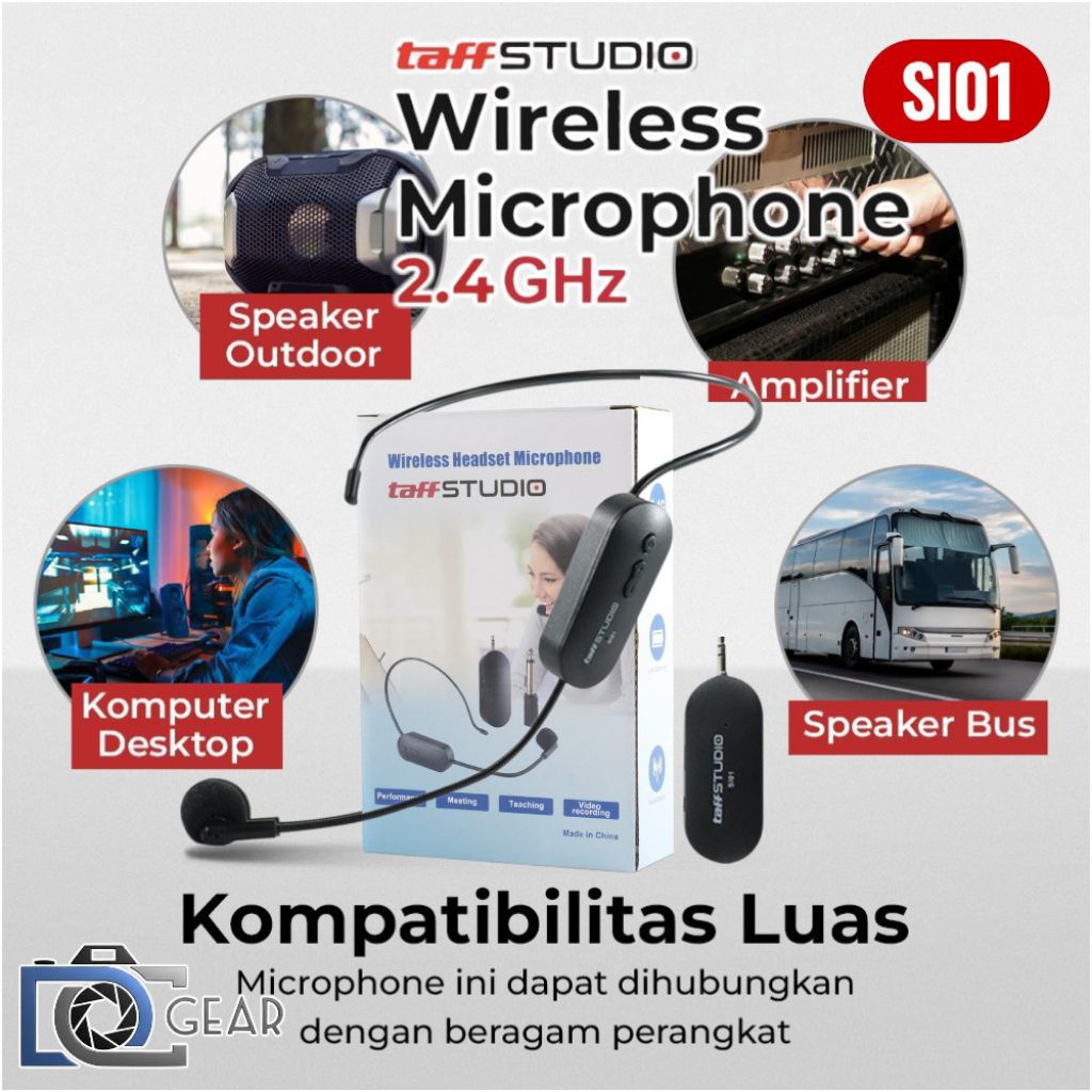 Wireless Mic Bando UHF & 2,4G Taffstudio untuk Imam Masjid