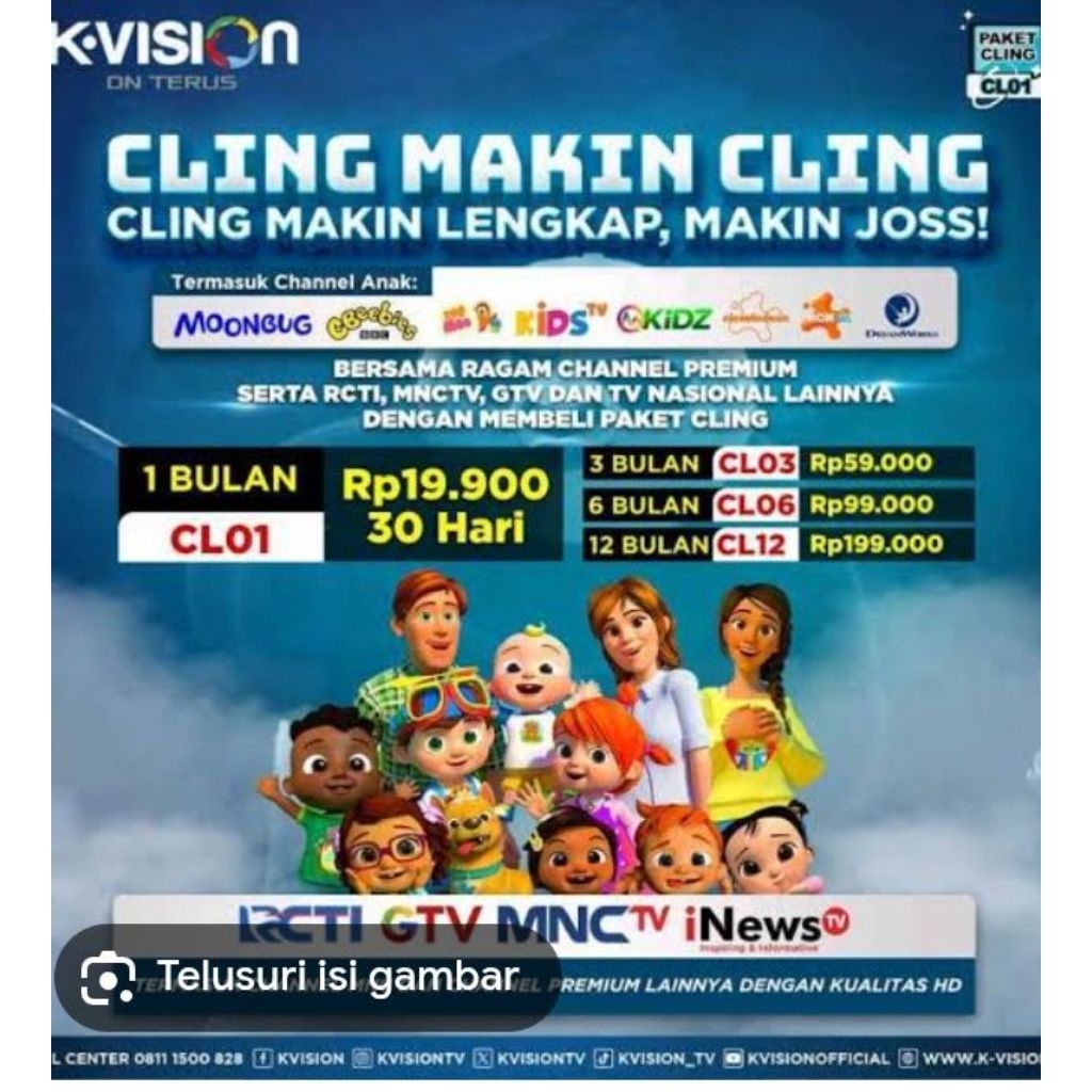 sedia paket k.vision cling lengkap