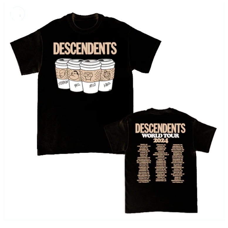 DESCENDENTS WORLD TOUR 2024 TAG GILDAN HEAVY SIZE M T SHIRT