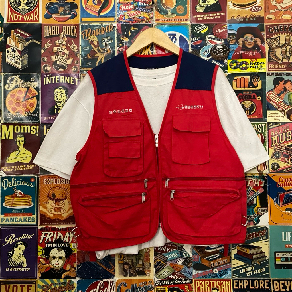 vest green park red size M