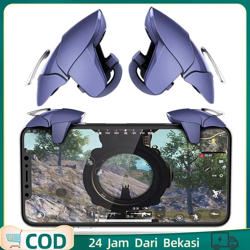 2pcs Trigger Sentuh Responsif Game Alat Bantu Tembak Pubg Ff Tombol Trigger L1 R1 Pemotretan Fps Joy