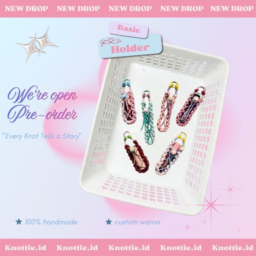 Basic Holder Macrame Handmade — Knottie.idGantungan Lip Cream / Hand Sanitizer / Parfum Mini Custom 