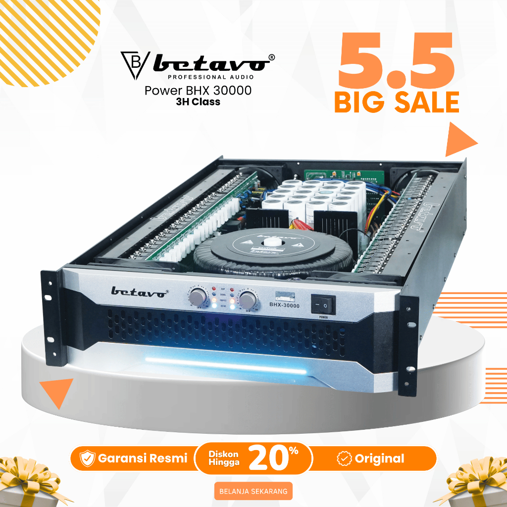 Professional Power Betavo BHX-30000 | 2 Channel | Class H3 Step | 3000 Watt