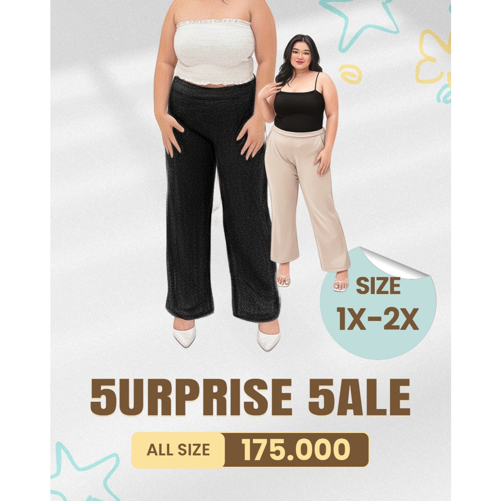 Bigissimo - Back To Work Sale Pants SERBA DISKON 1 HARGA | Celana Wanita 1X - 2X Bigsize Jumbo 01 | 