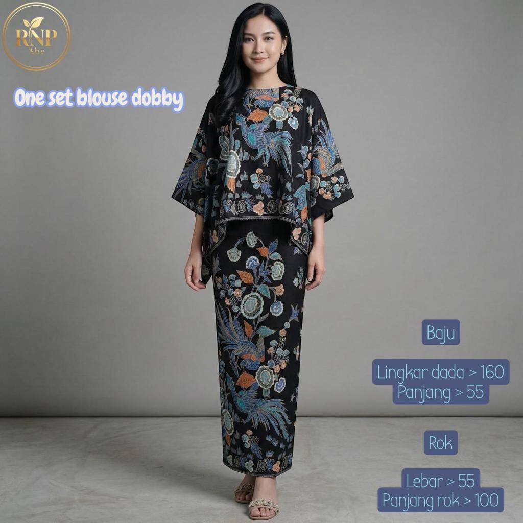 Batik Dobby Cotton Blouse Batwing // Setalan Wanita Bahan Dobby // Banyak Pilihan Motif Batik