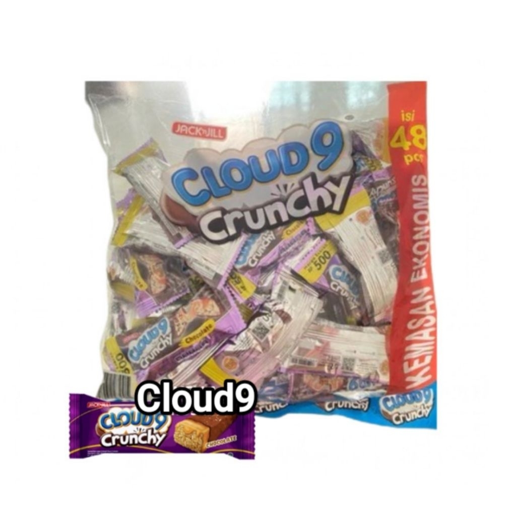 [PACK] CLOUD9 CRUNCHY CHOCOLATE 500 KEMASAN BAG ISI 48 PCS | CLOUD9 CRUNCHY CHOCOLATE 1000 KEMASAN P