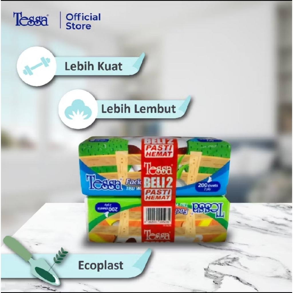 Tessa Facial Tissue Tisu Wajah Character 200 Ply x 2 bungkus