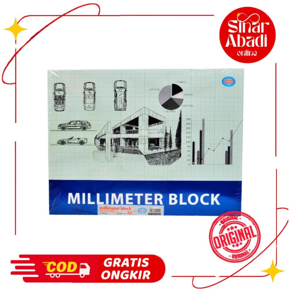 [TOKO SINAR ABADI] BUKU MILIMETER A3 / MILLIMETER BLOCK SINAR DUNIA A3