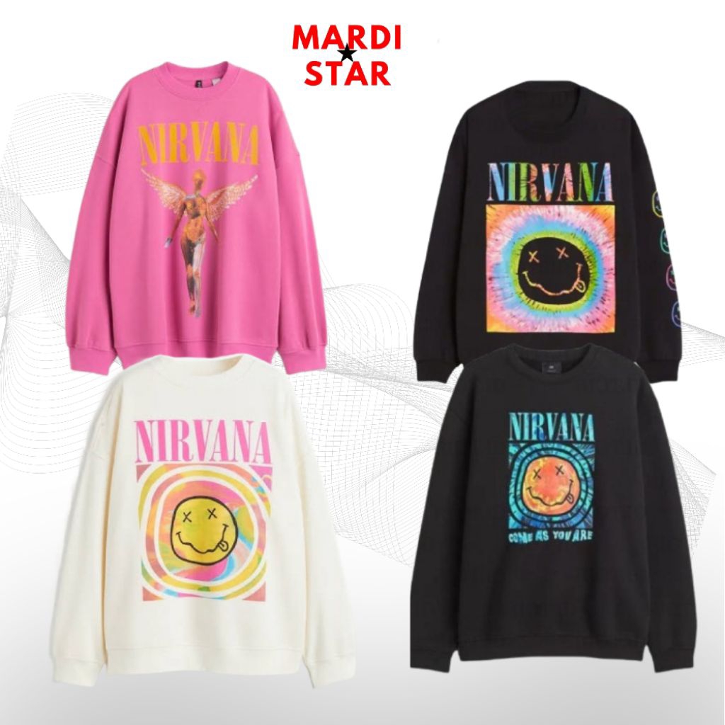 CREWNECK SWEATER HNM NIRVANA PINK/BLACK/CREAM UNISEX