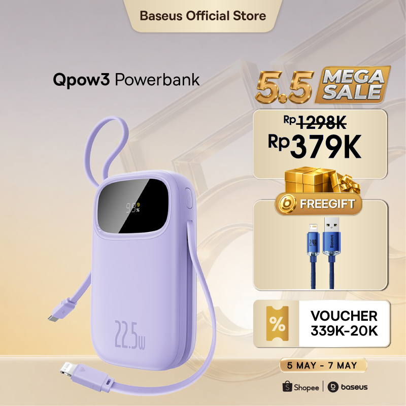 Baseus Power Bank EnerFill FC31 Qpow3 10000mAh 22,5W Fast Charging Powerbank Dual Cable