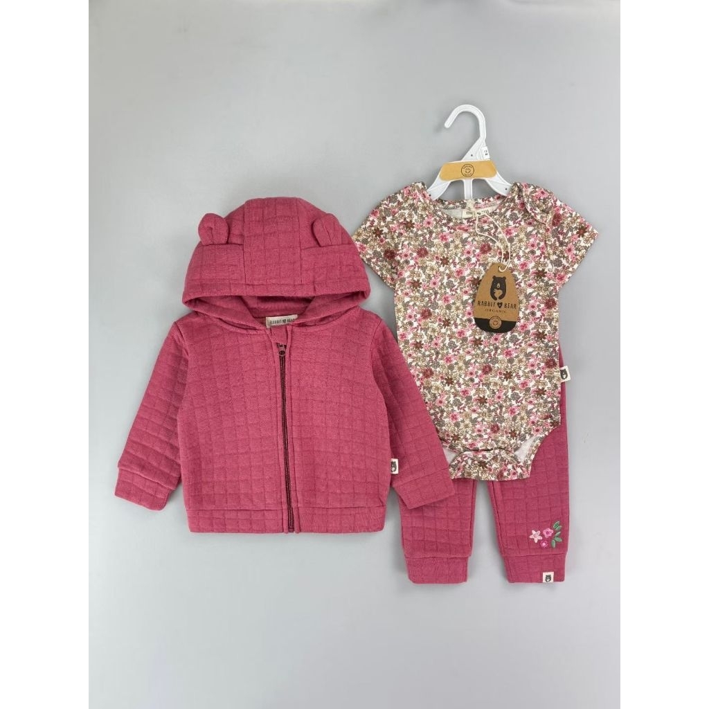 Set 3in1 jacket rabbit and bear fushia