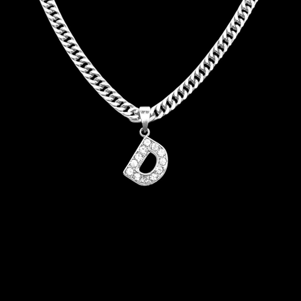 OKE KALUNG TITANIUM RANTAI INISIAL A-Z ANTI KARAT FASHION UNISEX