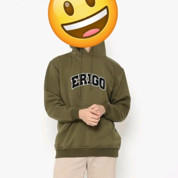 Jaket Sweater Hoodie Erigo Hijau Army Logo Texs Pull Bordir Premium Quality Unisex