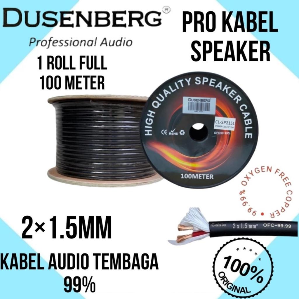 (JUAL 100 METER) Kabel Speaker, Kabel Audio Stereo Tembaga 99% Full 100 Meter DUSENBERG 2×1.5mm Kabel Serabut Speaker Karaoke Original