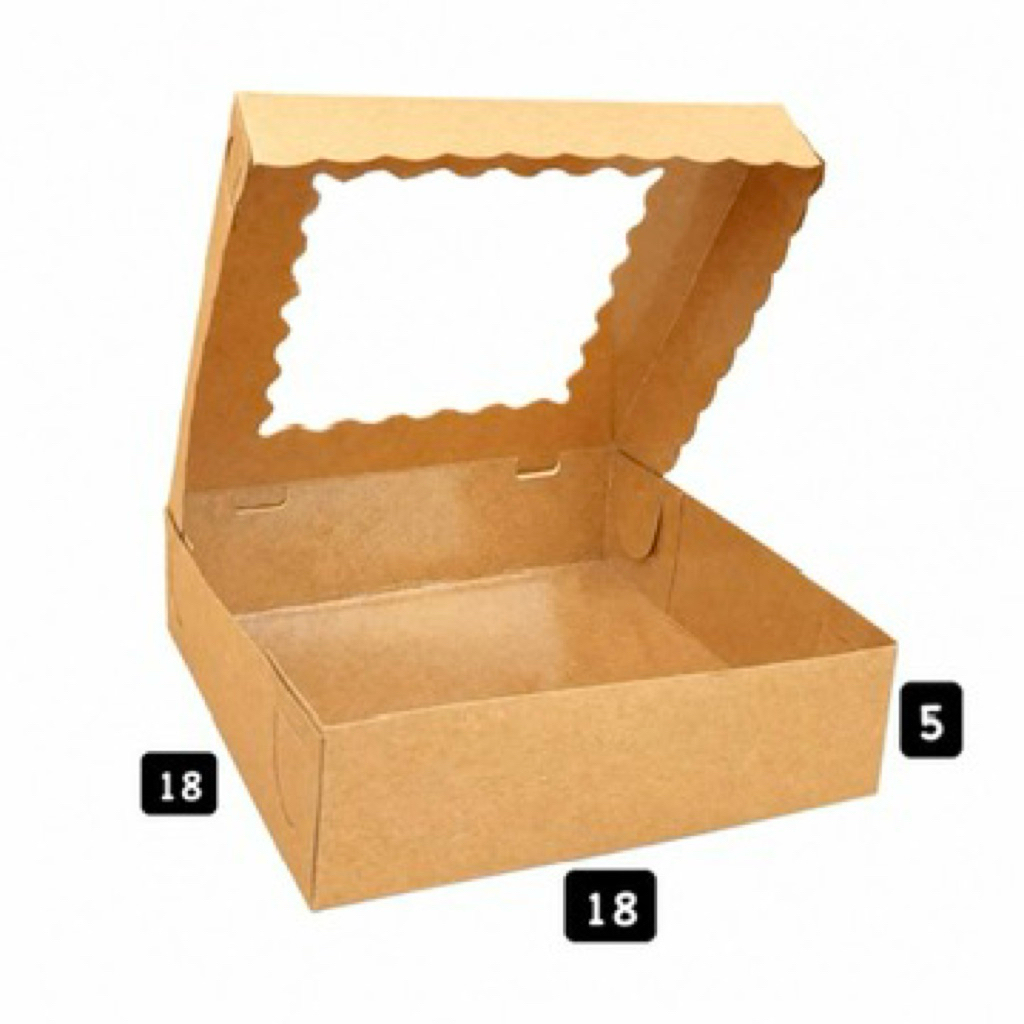 Box Catering 18x18x5 Jendela Gelombang /Box Nasi / Box Catering / kotak nasi kertas box / Dus Cateri