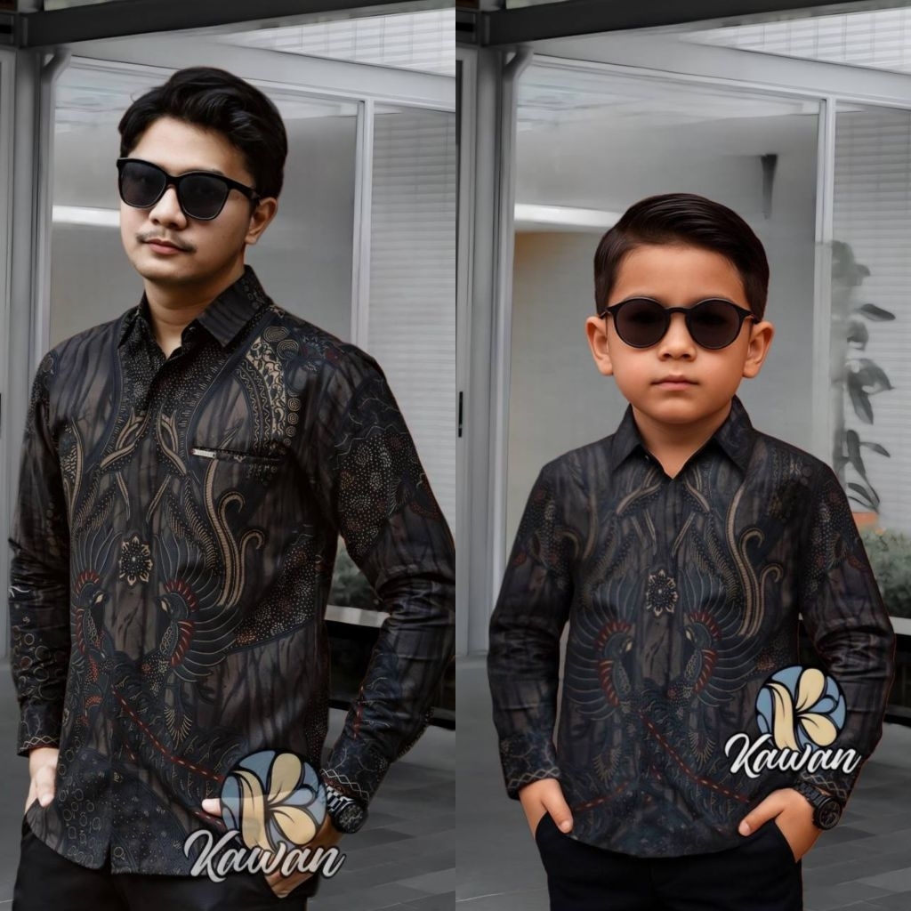 TERBARU KEMEJA BATIK PRIA BATIK SOFT BLUE Batik BIRU MUDA batik Couple ayah dan Batik anak cowok